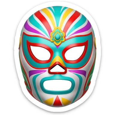 luchador ski mask, colorful mexican wrestling mask sticker