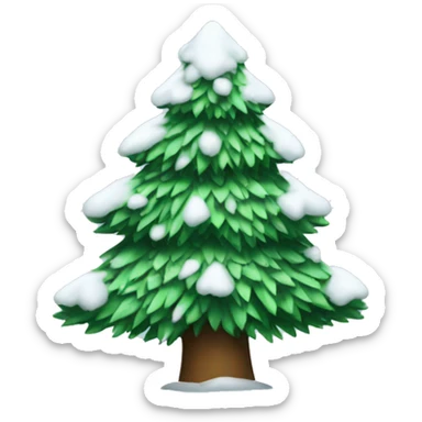 christmas tree with snow on it sticker