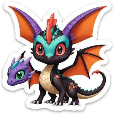 Meloetta-Noivern-Spyro-Toothless-Stitch-Pokémon-Fakémon-creature-hybrid sticker