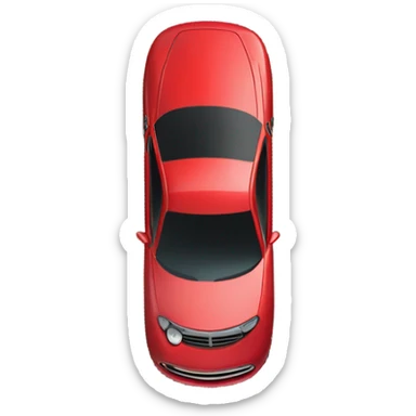 Red car with pop up headlights sticker