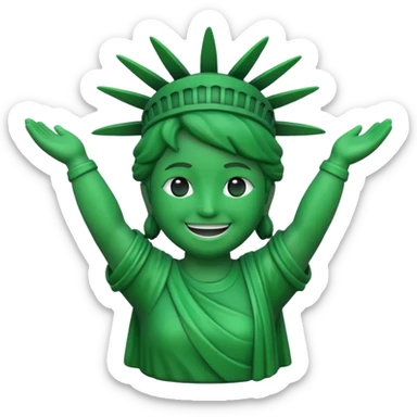 estatua de la libertad sonriente estilo memoji sticker