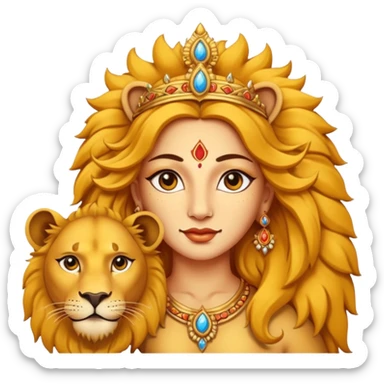 Divine Mother Durga & Lion. sticker