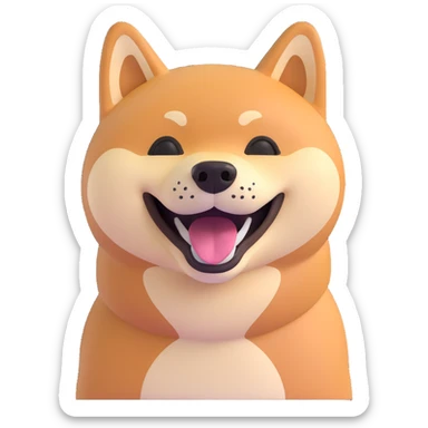 shiba inu, laughing sticker