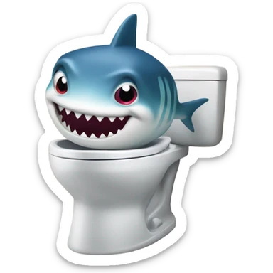 Baby shark with a top hat swimming in a toilet sticker