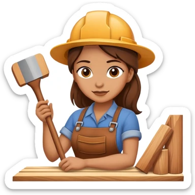 Woodworker woman sticker