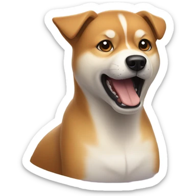 a dog named tony who is a shiba inu mix terrier slash shepherd small cute but fierce  sticker