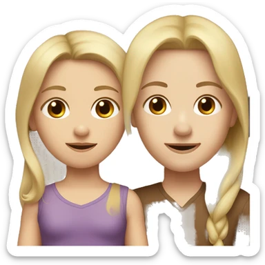  one long brown hair woman and one long blonde hair with brown haired toddler boy sticker
