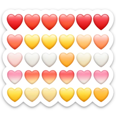 Romantic red-yellow-white pastel lush gradients aesthetic sticker