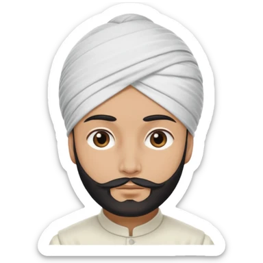 Sardar boy wearing turban white and manly sticker
