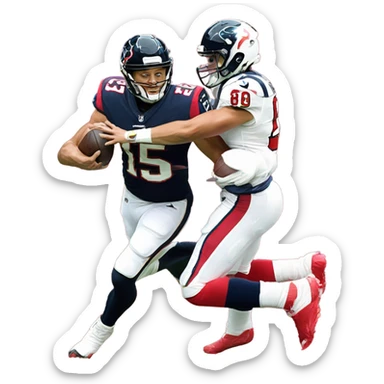 Patrick Mahomes being sacked by a Houston Texans player sticker