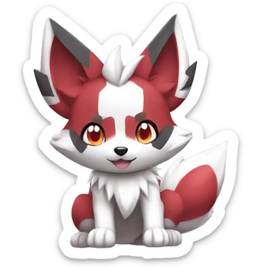 Kawaii Chibi Poochyena-Zangoose-Lycanroc-Pokémon Full Body sticker