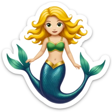 Crea una sirena con la coda con i colori del Brasile  sticker