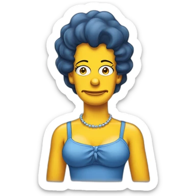Simpson in a blue camisole sticker