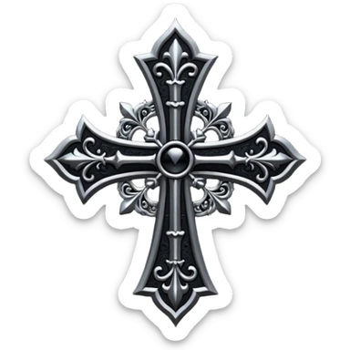black goth cross sticker