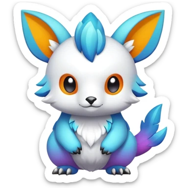 Cute cool colorful fantasy animal hybrid Fakemon full body sticker