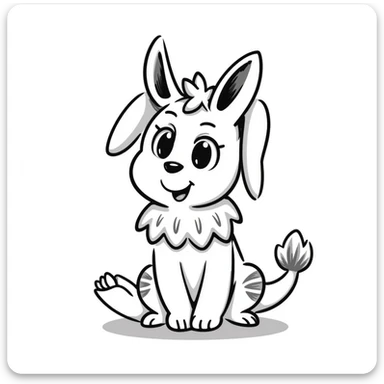 anime style bunny plant dragon with spikes, big expressive anime eyes, cute but fierce looking, detailed anime art style sticker