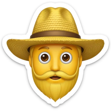 Un emojis amarillo con sombrero y barba sticker