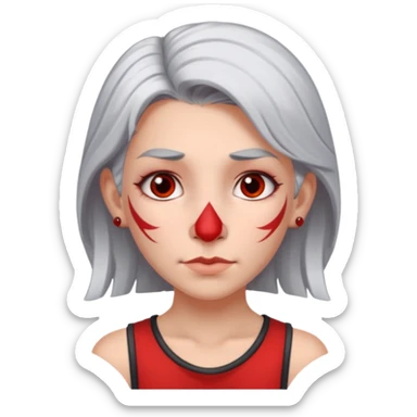 white-gray haired heavy red tattooed big nose young girl sticker