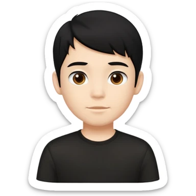 A roblox Avatar whit sleek hair and black shirt      boy sticker