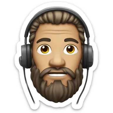 vikinger with headset on and mic sticker