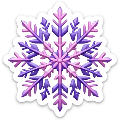 pastel pink and purple snowflake  sticker