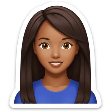 LeToya Luckett with long dark brown hair sticker