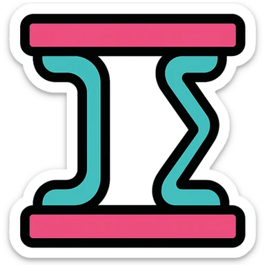 the number eleven represented using Greek alphabet letterforms, stylized, colorful lineal icon with black outlines sticker