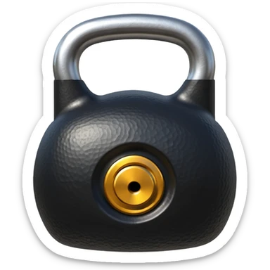 a weight in the form of a large rectangular kettlebell sticker