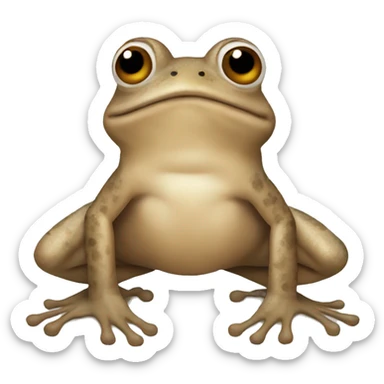 Beige frog with brown wings  sticker