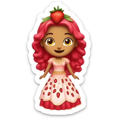 strawberry shortcake in a lehenga  sticker