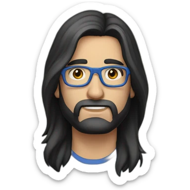 white-40-year-old-man-with-long-black-hair-parted-in-the-middle,-blue-glasses,-no-beard,no-moustache sticker