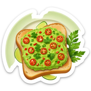 guacamole toast  sticker