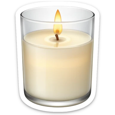 White scented candle in a glass sticker