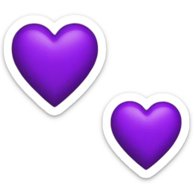 Two purple hearts  sticker