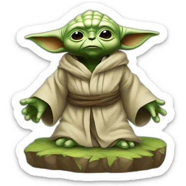 Yoda qui joue aux jeux vidéo  sticker