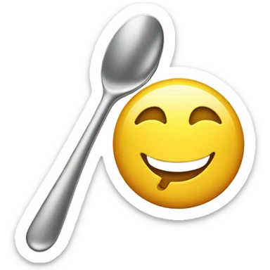 Smile emoji with a spoon filled with sugar an a lighter sticker