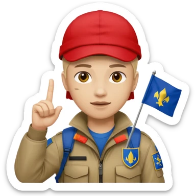 Red with tactical capholding bosnia flag one finger up sticker