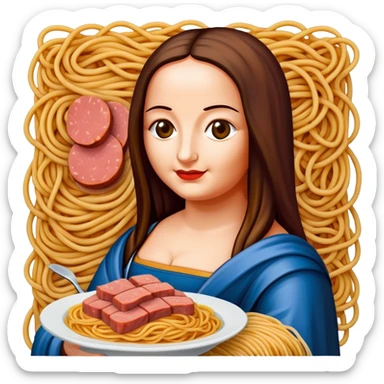 pop art monalisa SPAM meat spaghettio slop  sticker