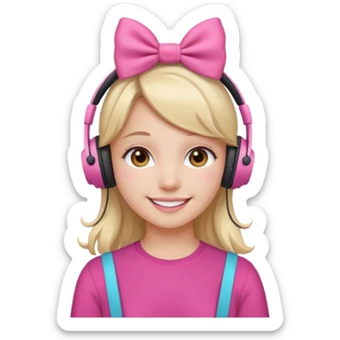 Girlish type bows with headphones etc sticker