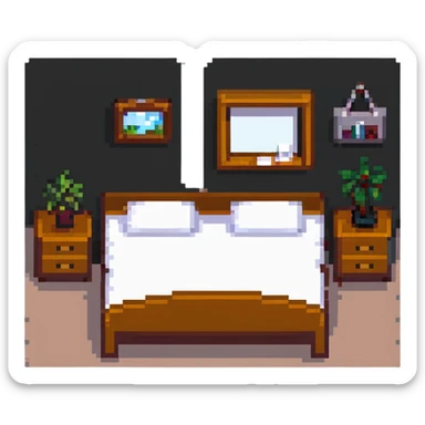 small bedroom with cute decor, cozy space aesthetic, pastel colors, plush toys, charming details sticker