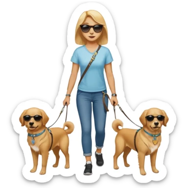 Walker + two dogs,Pet Walkers. sticker