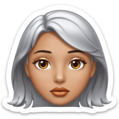 slightly parted lips, silver chrome material, glossy wet shine, seductive aesthetic sticker