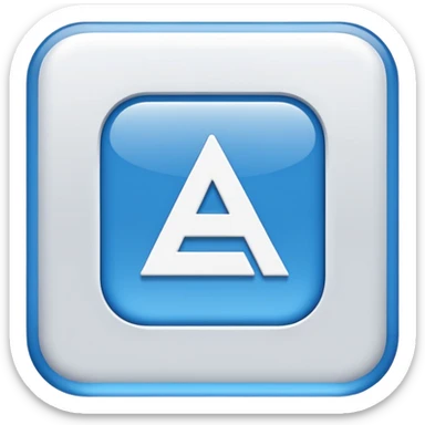A flat vector emoji icon representing translation between Arabic and Spanish. Two overlapping squares: the front square is blue with a white letter 'A', the back square is light gray with the white Arabic letter 'ع' (Ain). Minimalist design, rounded corners, high quality, white background. sticker