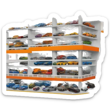 Multi-story garage for capacity 500 hot wheels cars. sticker