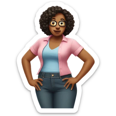 rasputia from the movie norbit standing with her hands on her hips in a sassy way sticker