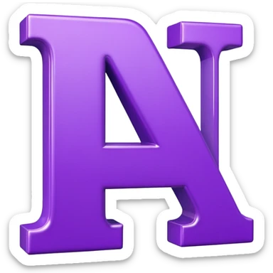 purple capital letter N alphabet sticker