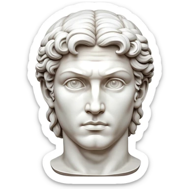 Full view of Michelangelo's David statue, Renaissance masterpiece, artistic stylized representation of the biblical hero sticker