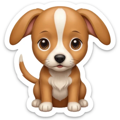 Mix breed puppy that is part dachshund beagle and chihuahua sticker