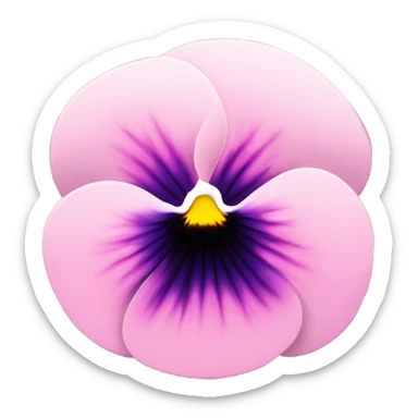 composition of aesthetically pleasing pink pansies, pastel daisies set against the background of a dark purple vintage-style perfume bottle  sticker