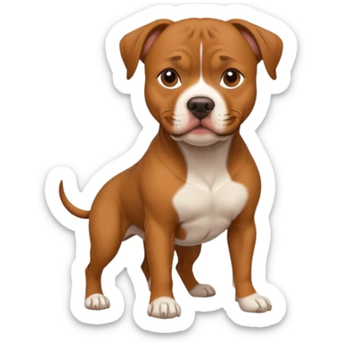 All brown pit bull boxer mix dog sticker